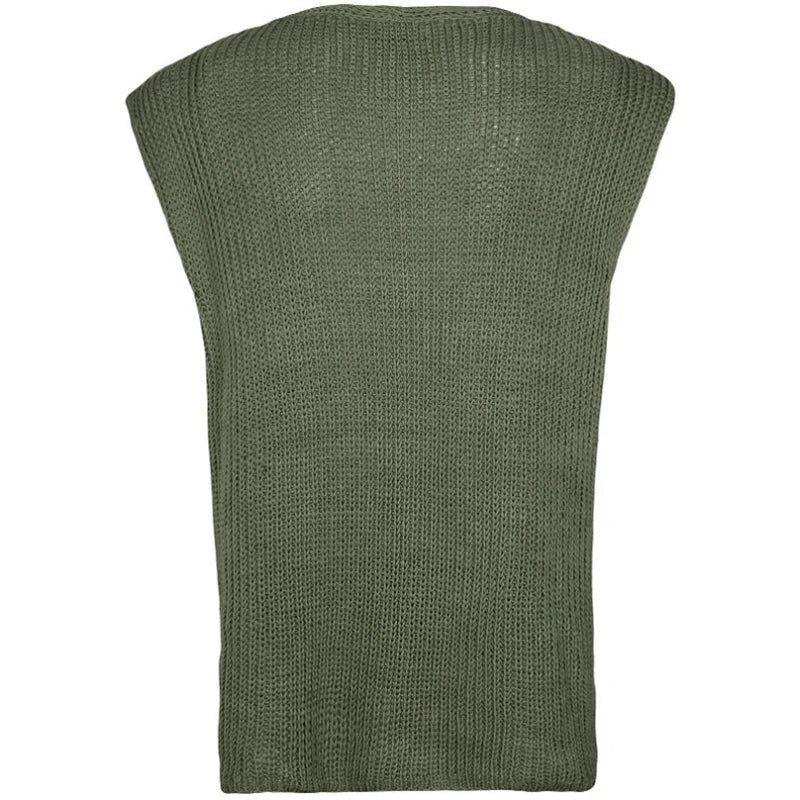 Jersey Sin Mangas De Punto Para Hombre | Ideal Para Superposición Y Uso Informal
