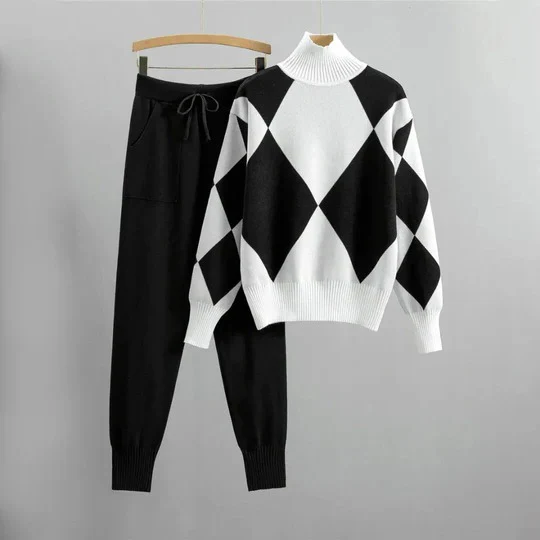Conjunto de Dos Piezas con Motivo Geométrico para Mujer | Ideal para Uso Casual