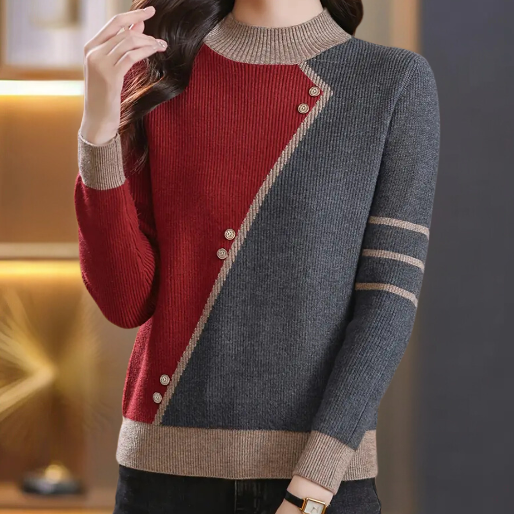Jersey de Mujer con Diseño Asimétrico y Detalles de Botones | Ideal para Uso Diario