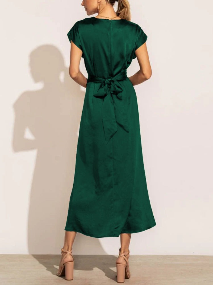 Vestido Cruzado con Cintura Ajustable para Mujer | Ideal para Uso Diario y Eventos