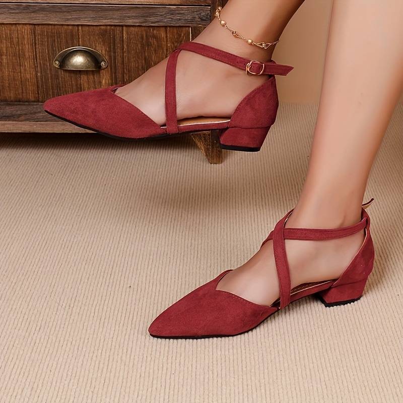 Zapatos De Punta Con Correa Y Suela Plana Para Mujer | Ideales Para Uso Diario Y Contextos Formales