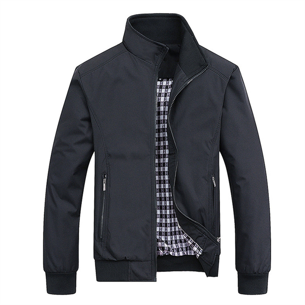 Chaqueta con Cremallera Frontal y Cuello Alto para Hombre | Ideal para Uso Diario