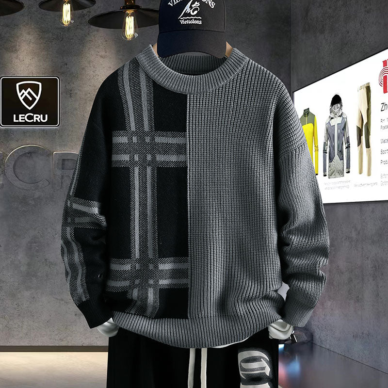 Jersey con Motivo a Cuadros y Corte Relajado para Hombre | Ideal para Uso Diario