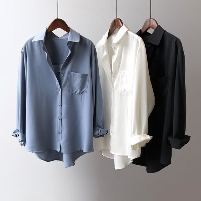 Camisa Con Corte Ligeramente Amplio Y Bolsillo Frontal Para Mujer | Ideal Para Uso Diario