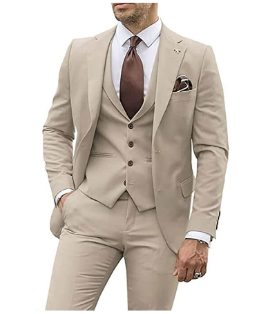 Conjunto De Traje Con Blazer, Pantalón Y Chaleco Para Hombre | Ideal Para Ocasiones Formales