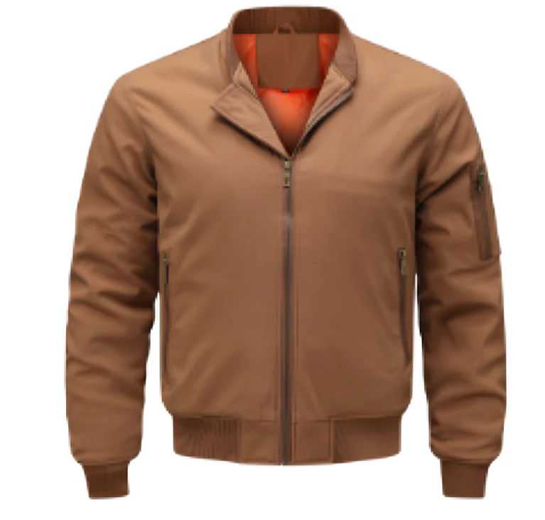 Bomber Con Cremallera Frontal Y Corte Recto Para Hombres | Ideal Para Uso Diario