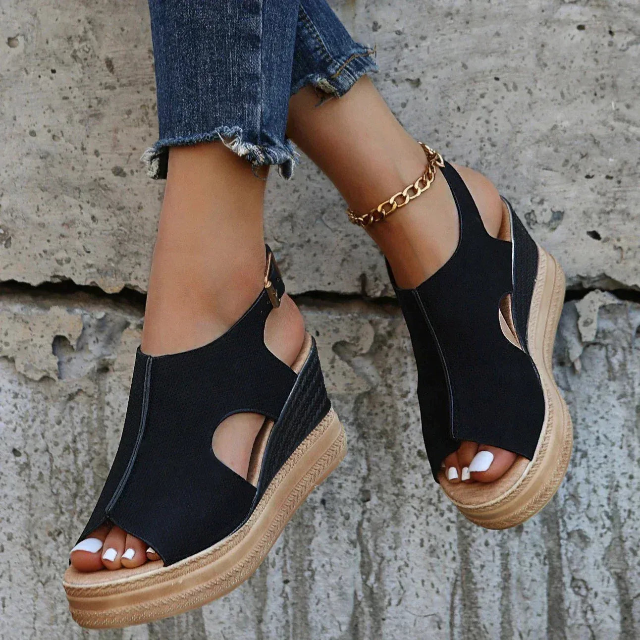 Sandalias de Plataforma con Correa al Tobillo para Mujer | Ideales para Uso Diario en Verano