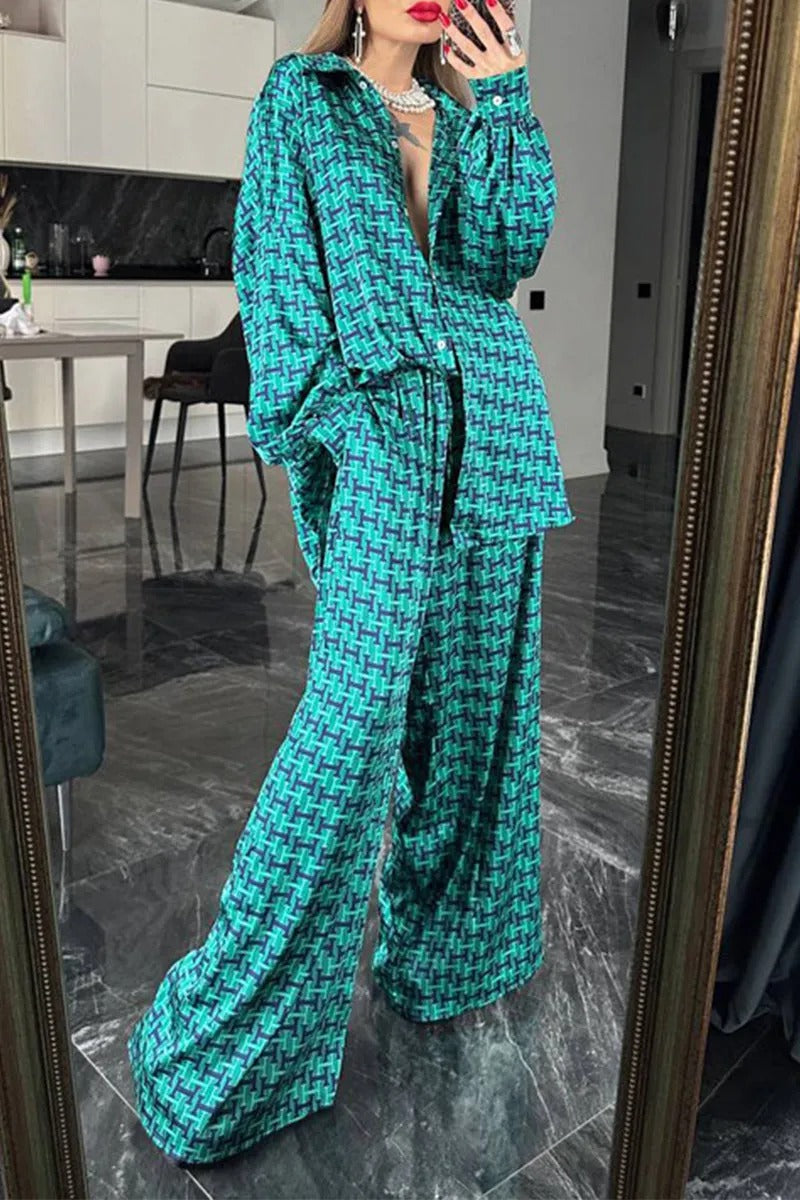 Conjunto De Dos Piezas Con Camisa De Manga Larga y Pantalón para Adultos | Ideal para Uso Diario O Descanso En Casa
