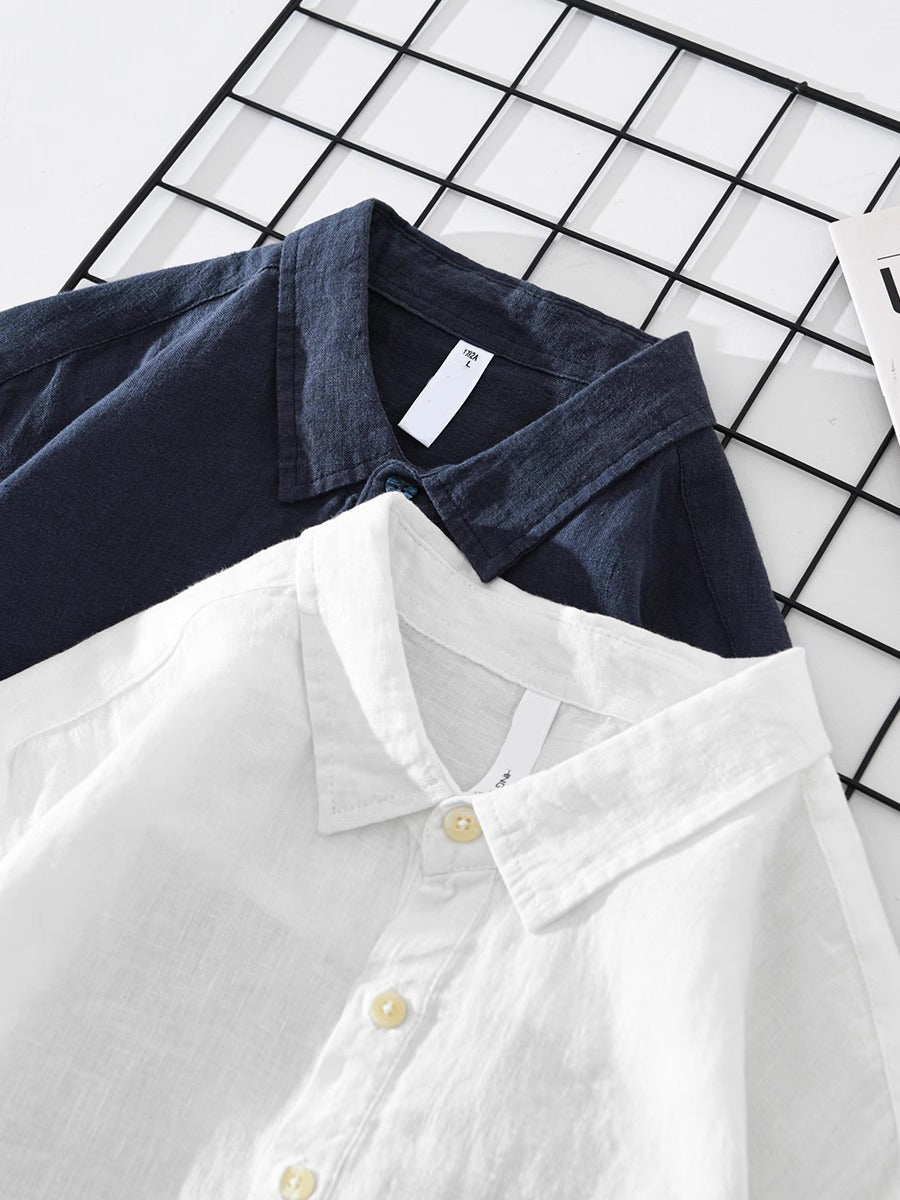 Camisa de Manga Larga con Cierre Parcial de Botones para Hombre | Ideal para Uso Diario