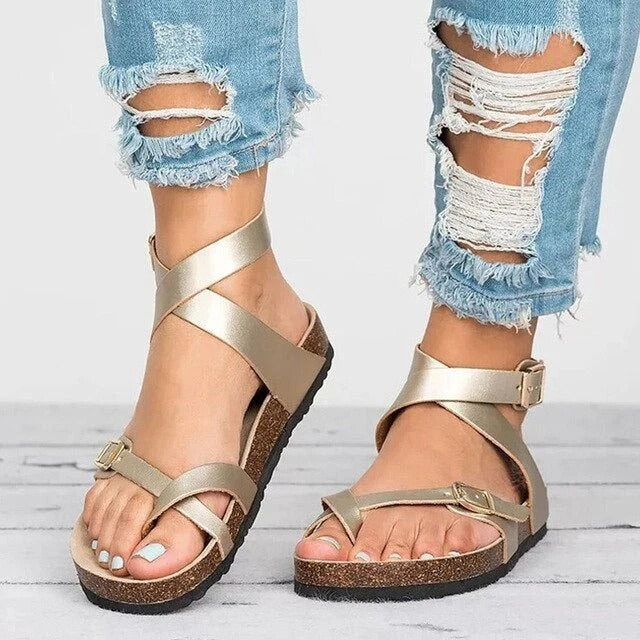 Sandalias Planas con Hebilla para Mujer | Ideales para Uso Diario en Climas Cálidos