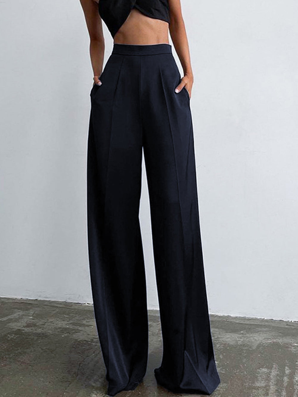 Pantalón Largo con Corte Amplio y Acabado Satinado para Mujer | Ideal para Uso Diario y Salidas