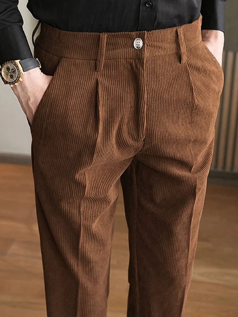 Pantalón con Corte Recto y Cintura Elástica para Hombres | Ideal para Uso Diario y Momentos Informales