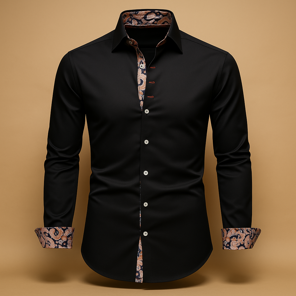 Camisa De Manga Larga Con Cierre Abotonado Para Hombre | Ideal Para Uso Diario