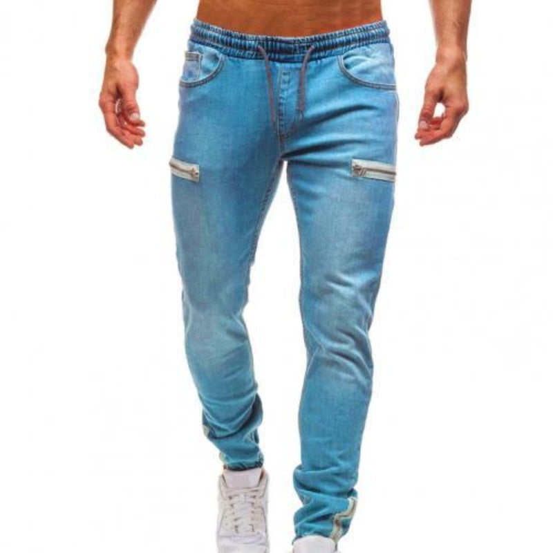 Pantalón con Cintura Elástica y Bolsillos con Cremallera para Hombre | Ideal para Uso Diario y Actividades Informales