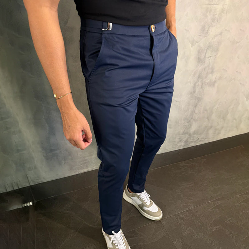 Pantalón Slim con Ajustadores Laterales para Hombre | Ideal para Oficina y Uso Diario