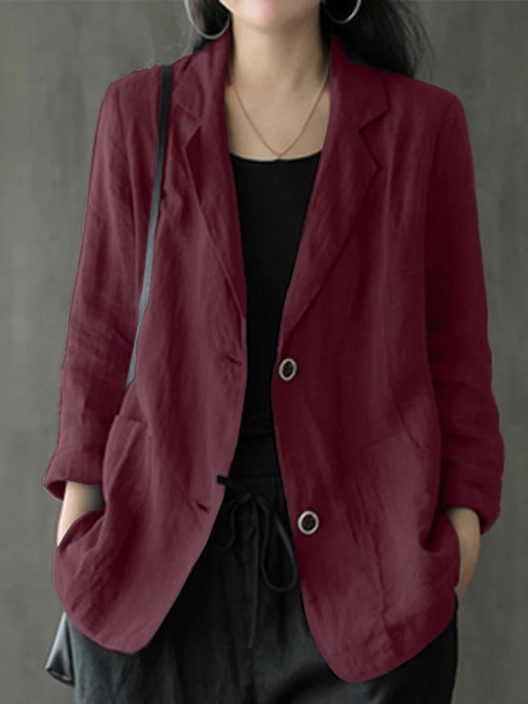 Blazer Ajustado Para Mujer con Cierre Frontal y Mangas Largas | Ideal Para Uso Diario y Ocasiones Formales