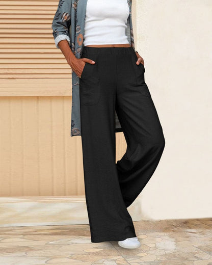 Pantalón de Corte Amplio con Cintura Elástica para Mujer | Ideal para Uso Diario y Salidas Informales