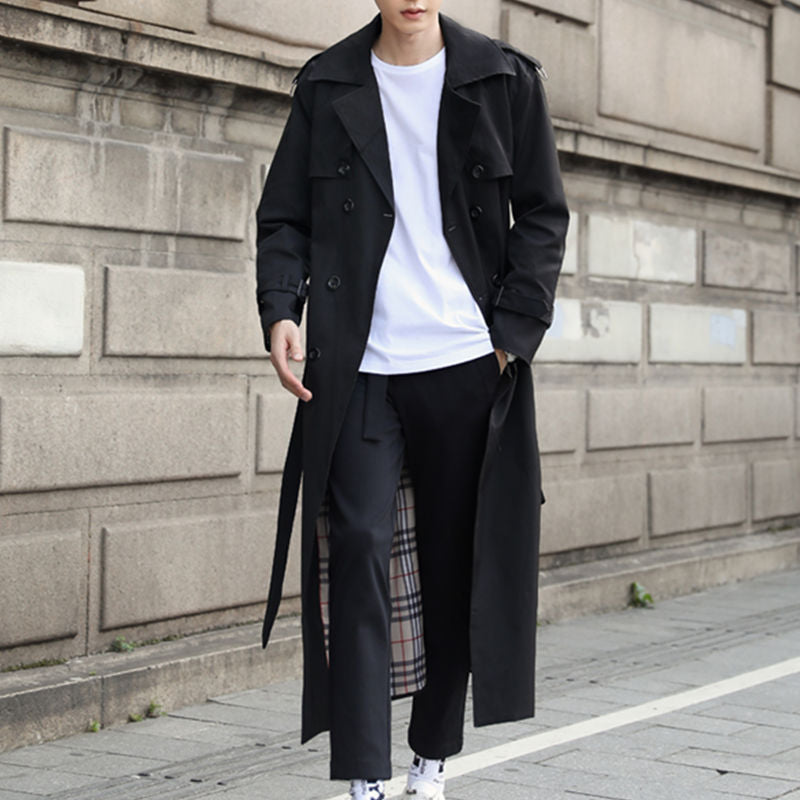 Trench Coat Largo con Corte Ajustado para Adultos | Ideal para Períodos de Entretiempo