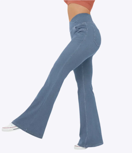 Pantalón Flare Con Cintura Alta Para Mujer | Ideal Para Uso Diario