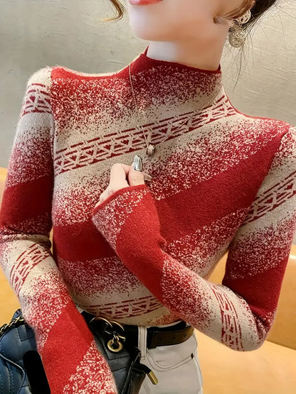 Jersey De Punto Con Diseño De Rayas Para Mujer | Ideal Para Uso Diario