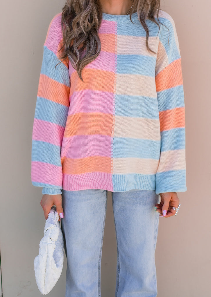 Jersey De Punto Con Rayas Multicolor Y Mangas Largas Para Mujer | Ideal Para Uso Diario