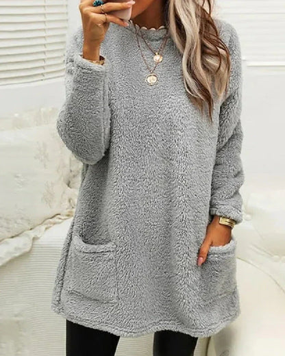 Jersey de Invierno con Cuello Redondo para Mujer | Ideal para Días Fríos