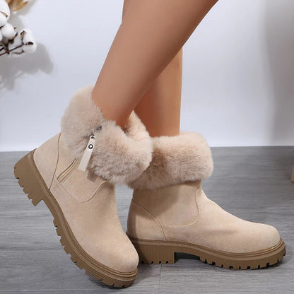 Botas de Invierno con Suela Elevada y Cremallera Lateral para Mujer | Ideal para Invierno