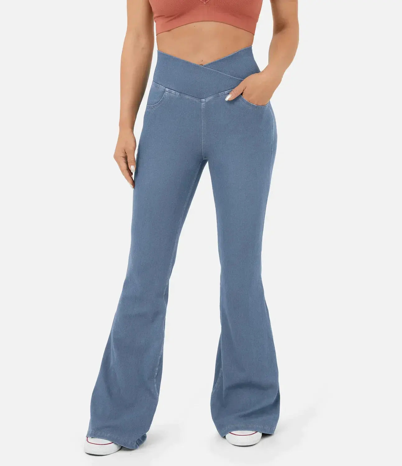 Pantalón Flare Con Cintura Alta Para Mujer | Ideal Para Uso Diario