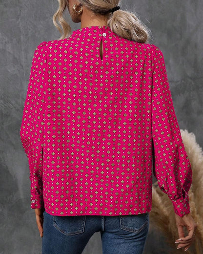 Blusa de Mangas Largas con Motivo Impreso y Corte Amplio Pullover para Mujeres | Ideal para Uso Diario