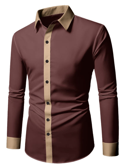 Camisa de Manga Larga con Cierre de Botones para Hombre | Ideal para Uso Diario y Todas las Estaciones