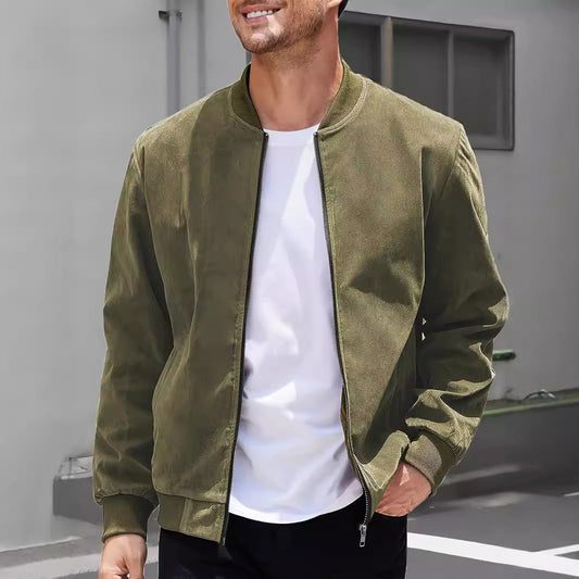 Cazadora Bomber Para Hombre Con Cierre De Cremallera | Ideal Para Uso Diario Y Actividades Urbanas