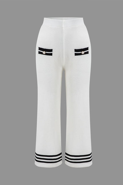 Conjunto De Dos Piezas Para Mujer Con Cárdigan Corto Y Pantalón Amplio | Ideal Para Uso Diario Y Trabajo