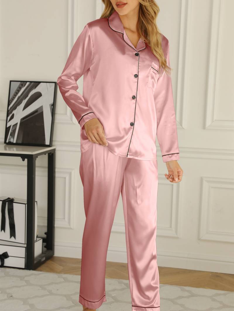 Conjunto De Pijama con Camisa Abotonada y Pantalón para Adolescente | Ideal para Uso En Casa