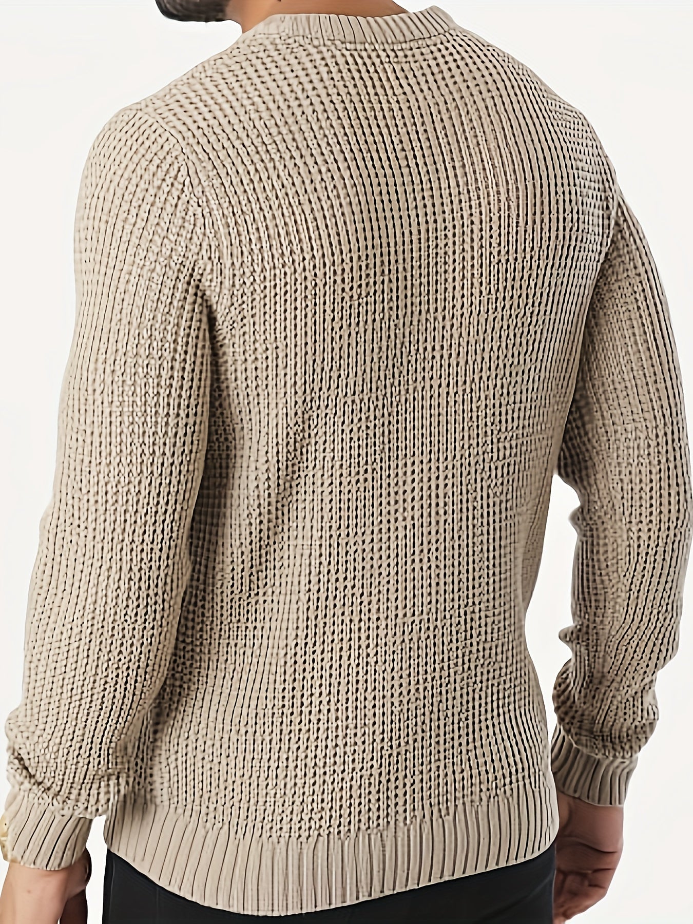 Jersey de Punto de Manga Larga con Textura Gofrada para Hombre | Ideal para Uso Diario