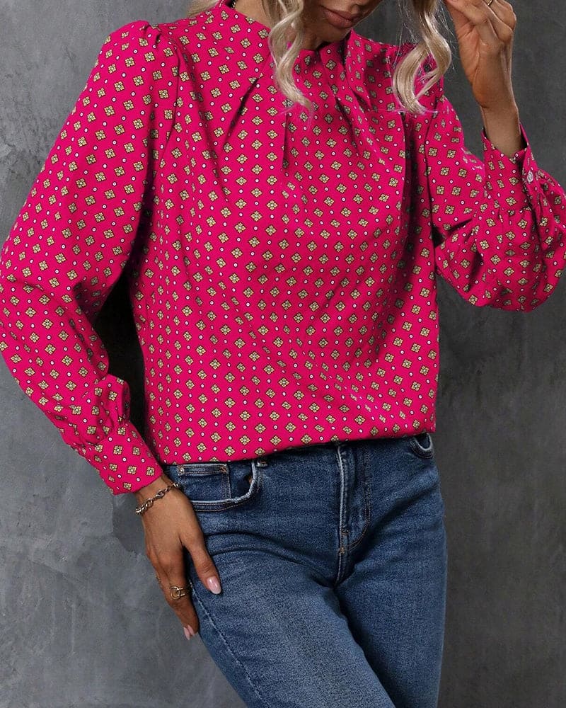 Blusa de Manga Larga con Estampado Integral para Mujer | Ideal para Uso Diario
