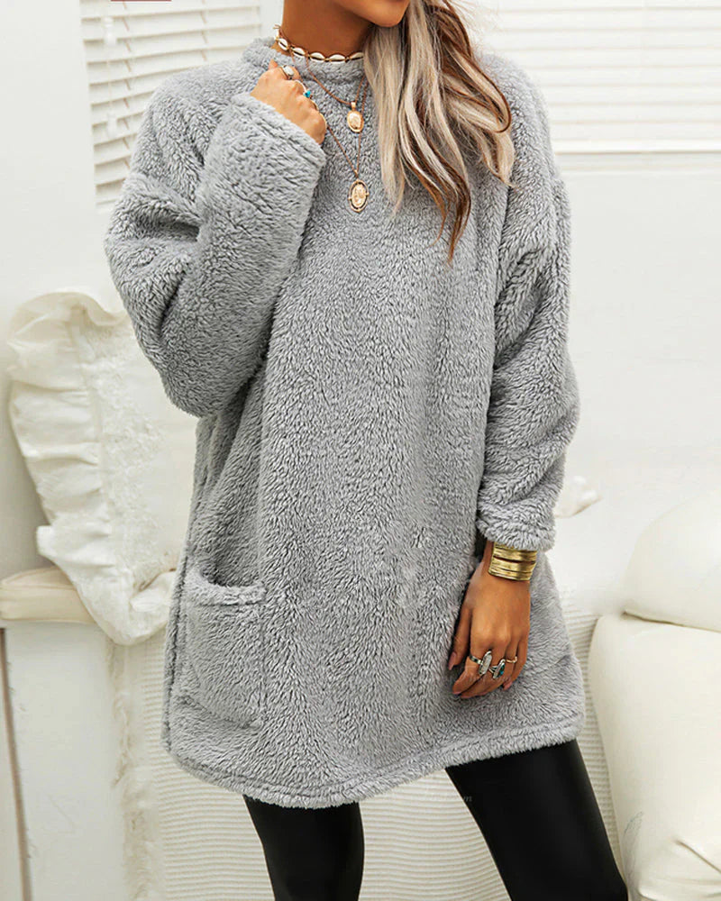 Jersey de Invierno con Cuello Redondo para Mujer | Ideal para Días Fríos