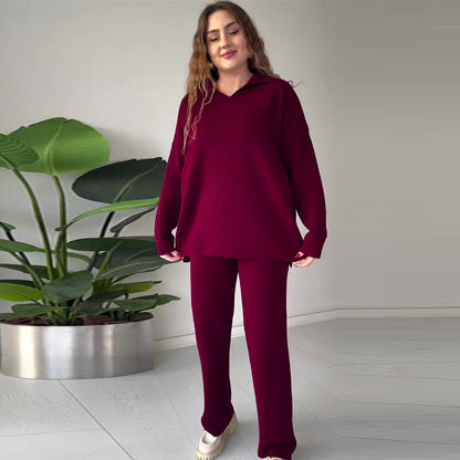 Conjunto Lounge de Dos Piezas con Top y Pantalón de Pierna Ancha para Mujer | Ideal para Uso Diario Informal