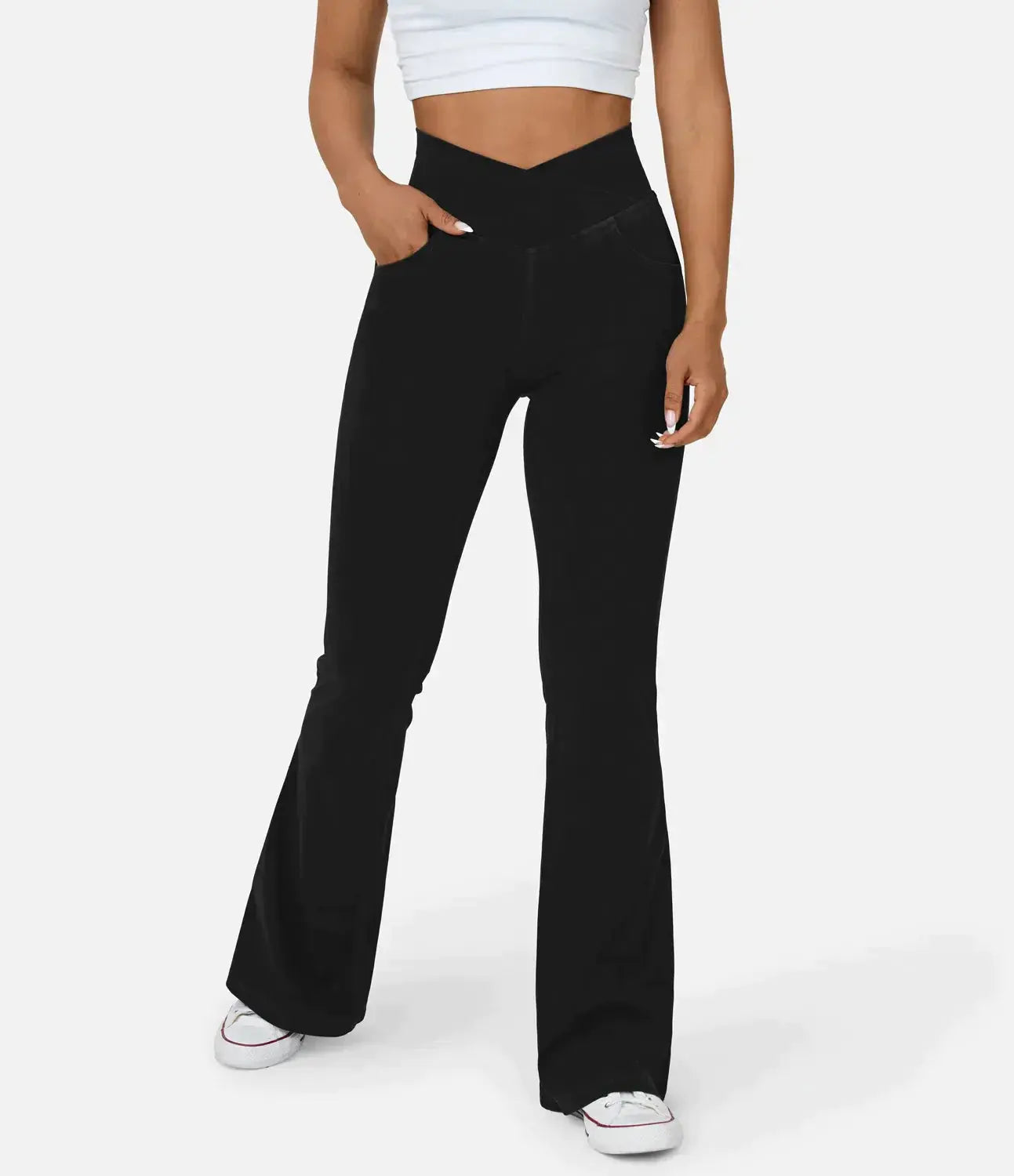 Pantalón Flare Con Cintura Alta Para Mujer | Ideal Para Uso Diario