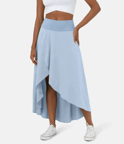Falda Midi De Talle Alto Con Bajo Fruncido Para Mujer | Ideal Para Uso Diario