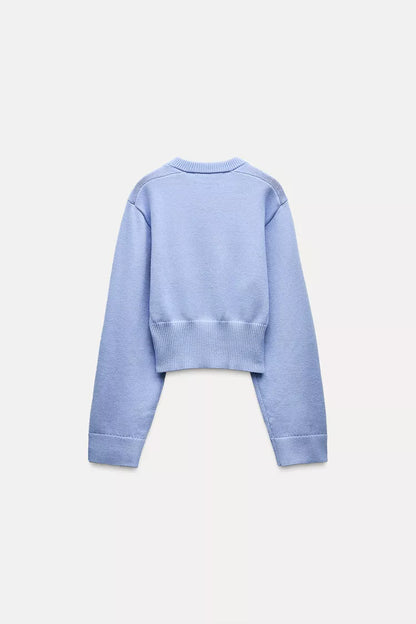 Jersey De Manga Larga Con Cuello Redondo Para Mujer | Ideal Para Superposición Y Uso Diario