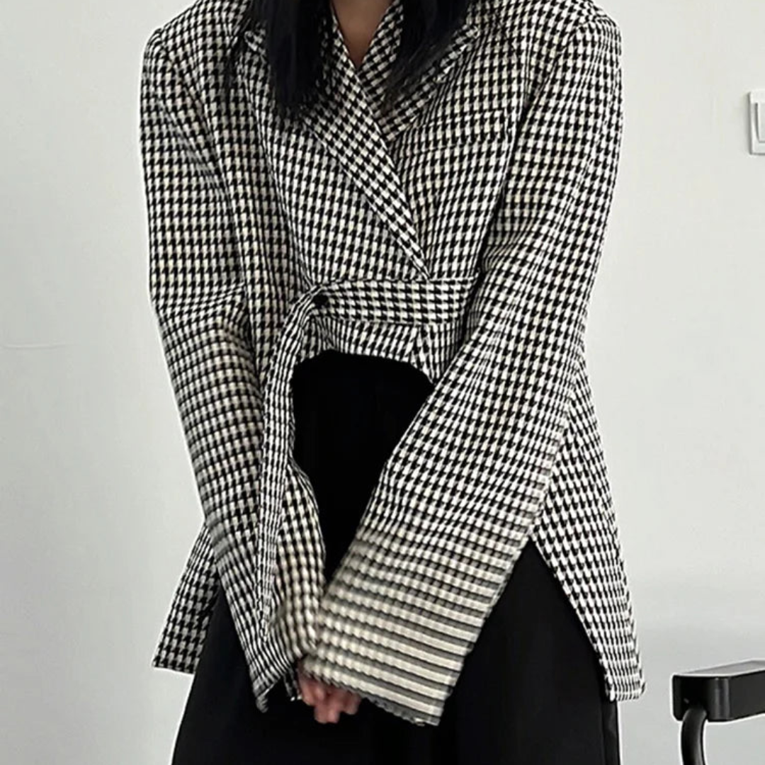 Blazer Con Motivo Príncipe De Gales Para Mujer | Ideal Para Uso Profesional Y Diario