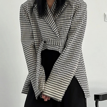 Blazer Con Motivo Príncipe De Gales Para Mujer | Ideal Para Uso Profesional Y Diario