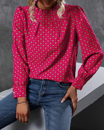Blusa de Manga Larga con Estampado Integral para Mujer | Ideal para Uso Diario
