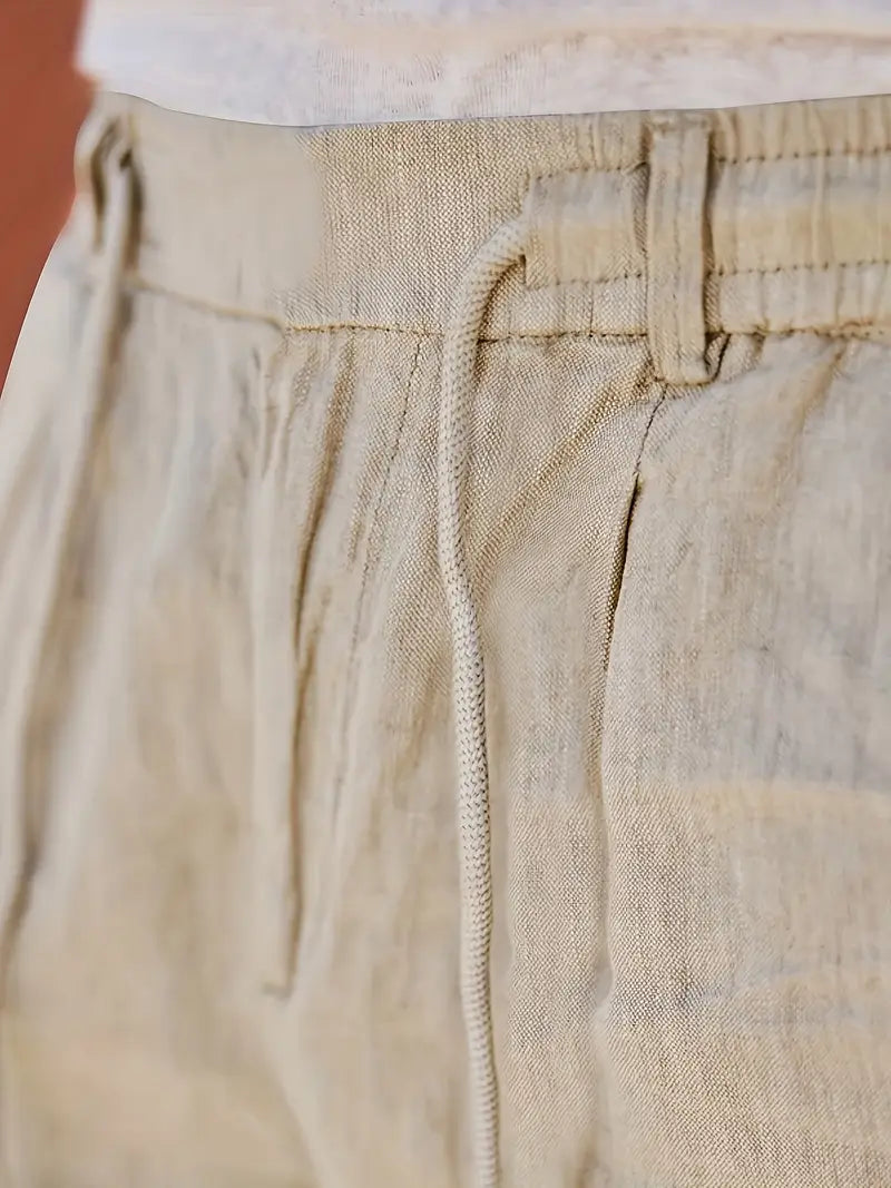 Pantalón Casual de Corte Amplio con Cintura Elástica y Cordón para Hombre | Ideal para Uso Diario