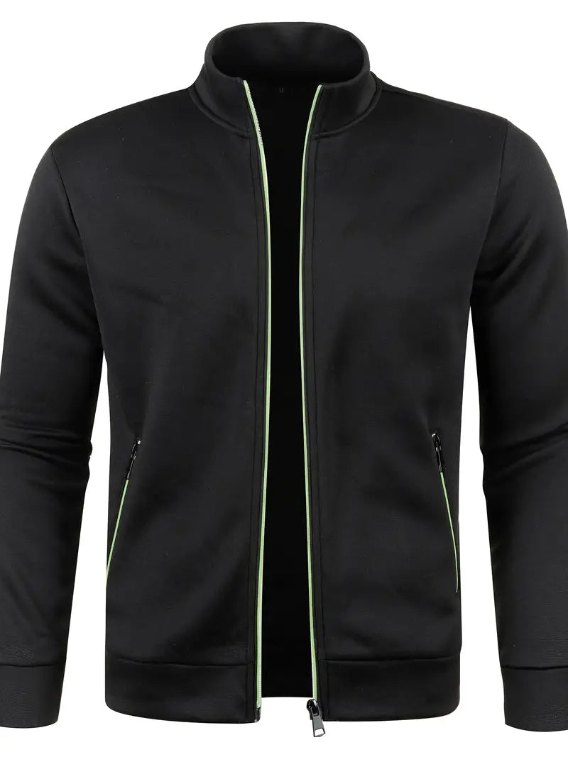 Chaqueta con Cierre de Cremallera y Cuello Alto para Hombre | Ideal para Actividades Deportivas