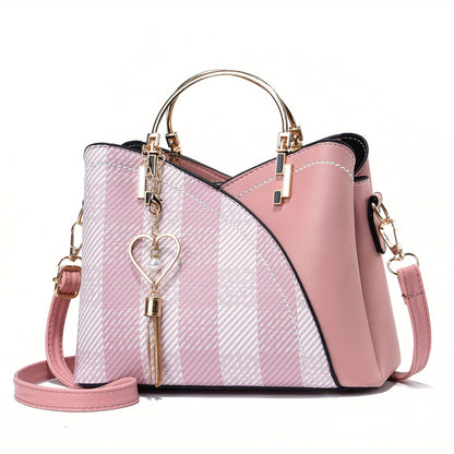 Bolso de Mano con Compartimento Principal y Detalles Color Block para Mujer | Ideal para Uso Diario