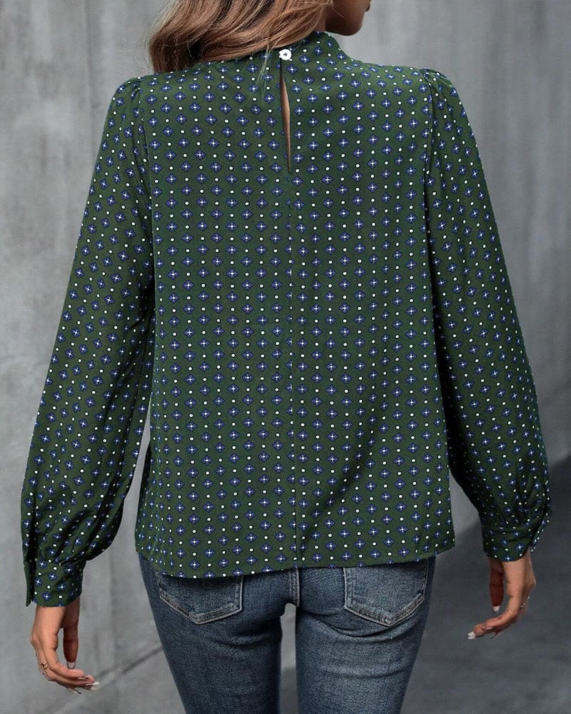 Blusa de Mangas Largas con Motivo Impreso y Corte Amplio Pullover para Mujeres | Ideal para Uso Diario