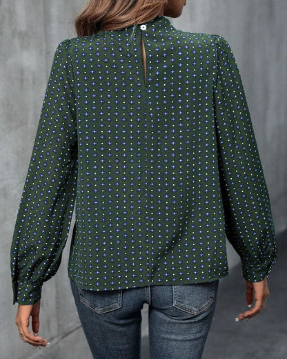 Blusa de Mangas Largas con Motivo Impreso y Corte Amplio Pullover para Mujeres | Ideal para Uso Diario