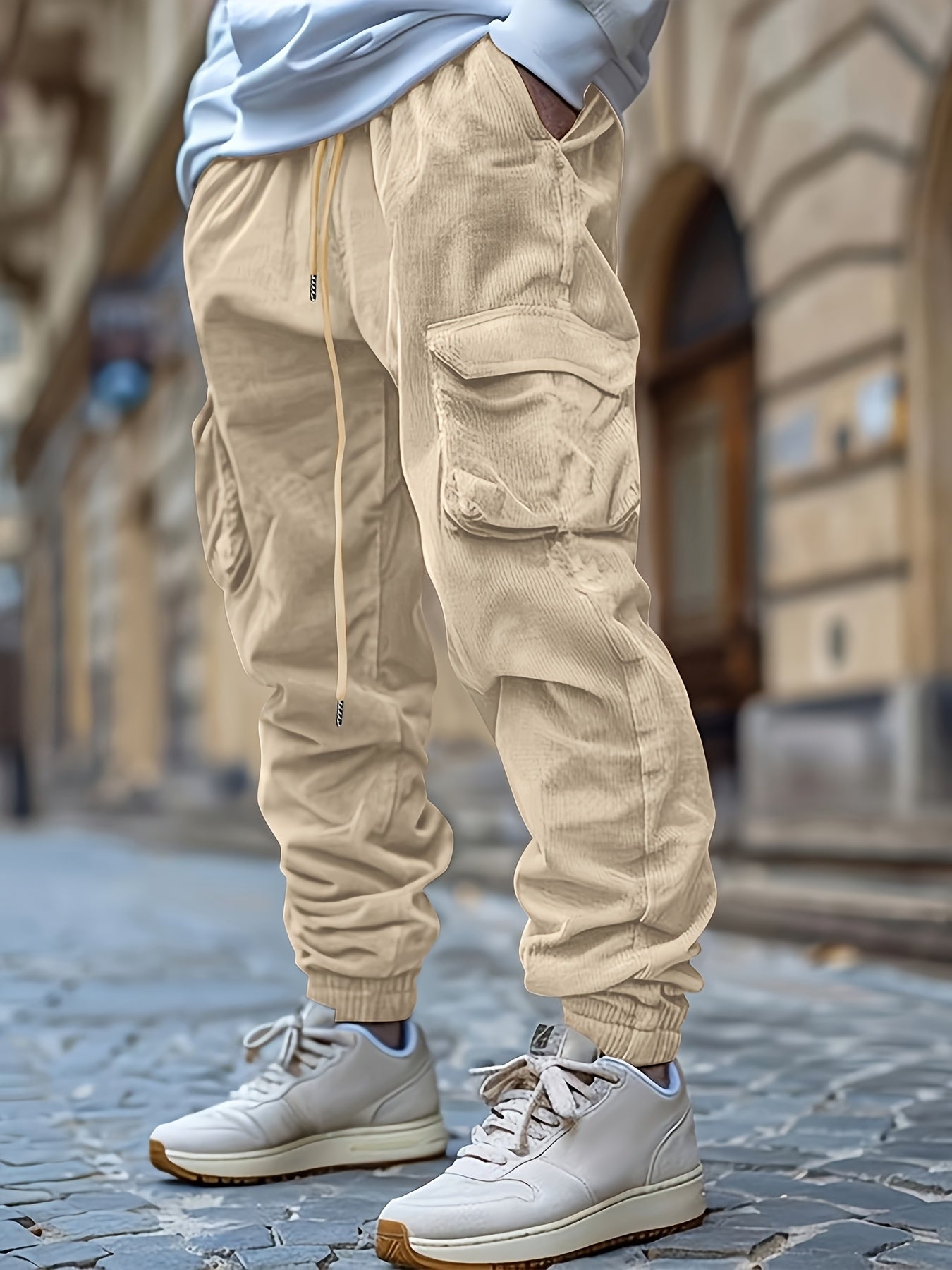Pantalón De Jogging Con Pantalones Cargo Y Puños Ajustados Para Hombre | Ideal Para Uso Diario Y Actividades Ligeras