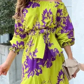 Vestido Midi Con Cinturón Y Mangas Largas Para Mujer | Ideal Para Salidas Y Diferentes Ocasiones